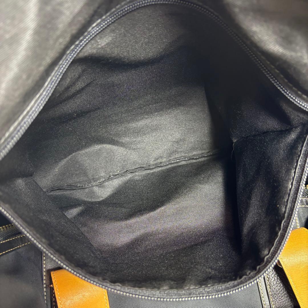 極美品　COACH コーチ　ボストンバッグ　本革レザー×ナイロン　ブラック　黒