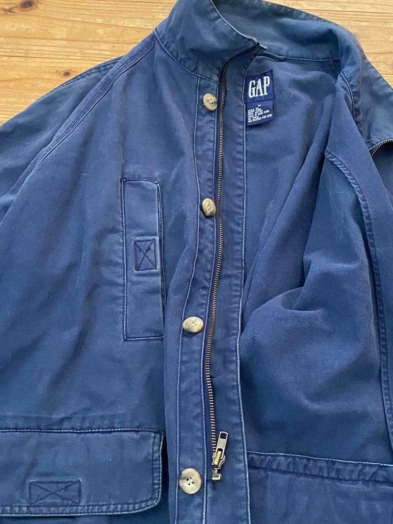 OLD GAP 刺繍タグ　厚手コットンジャケット　フェードネイビー