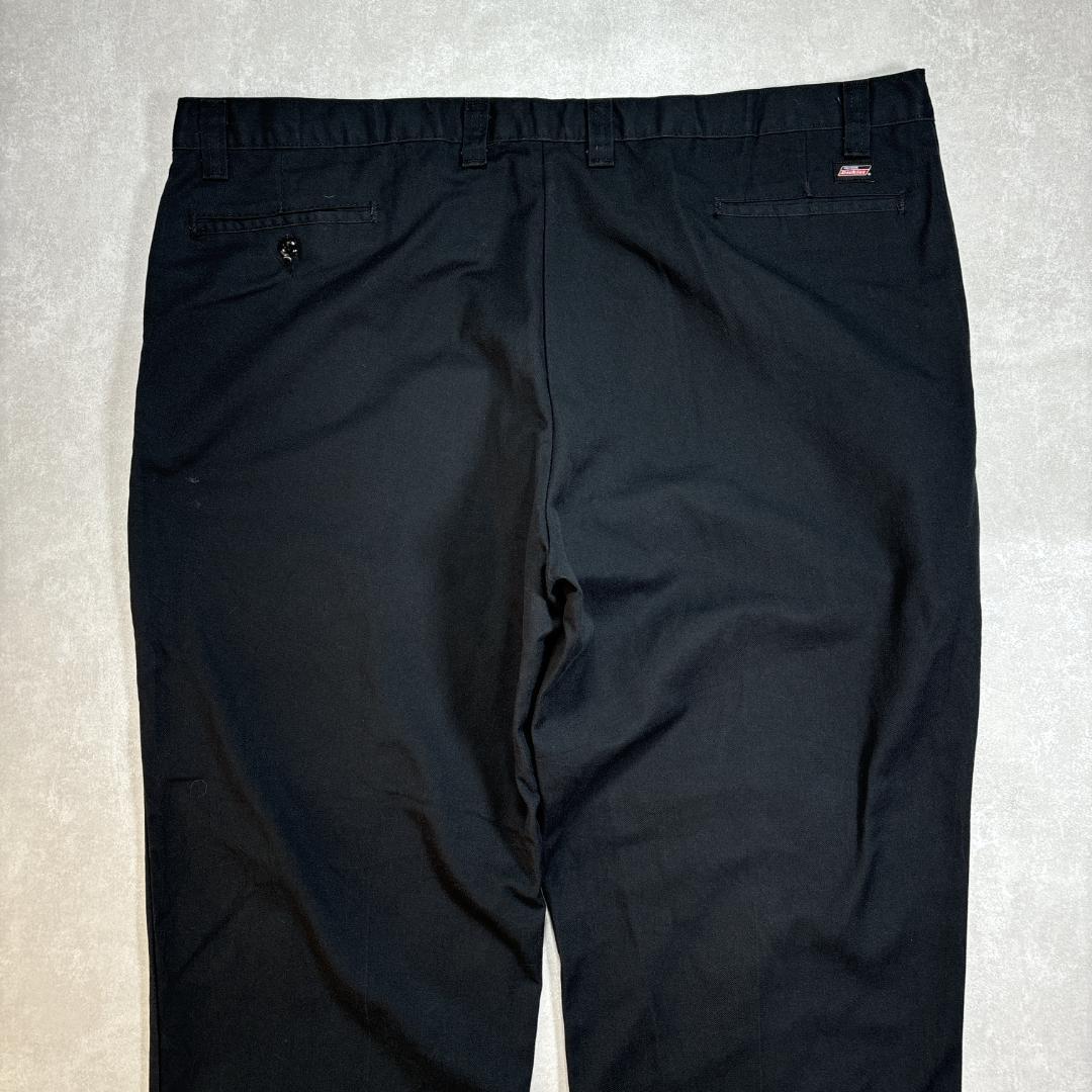 ３枚ディッキーズ　ブラックチノパン　ビックサイズパンツ　古着W46 L32