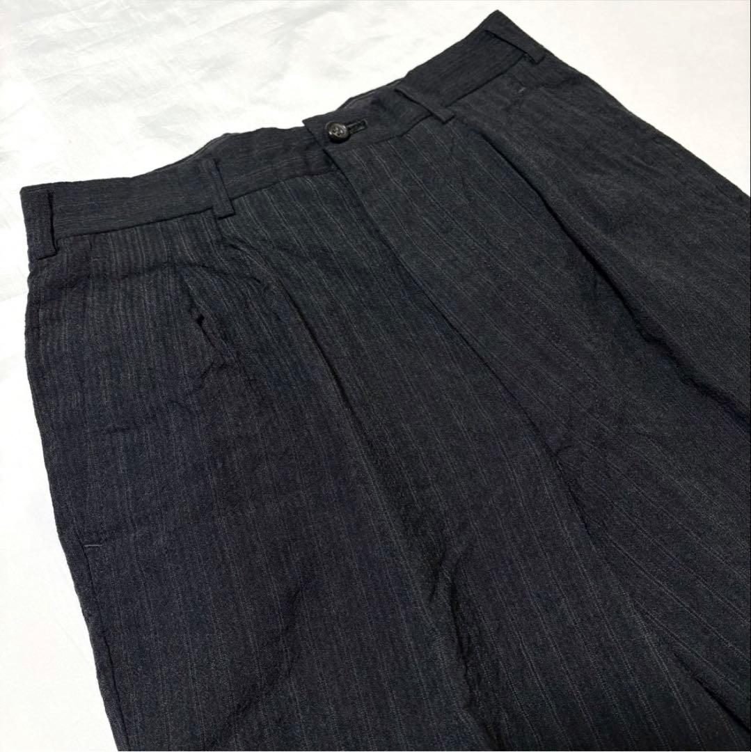 コムデギャルソンオム　田中オム　90s スラックス　ブラック　ストライプ　S