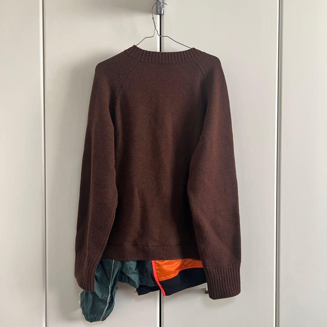 KOLOR 21AW 異素材 ドッキング ウール レイヤード ニット セーター