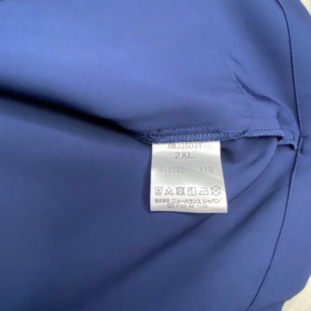 ニューバランス　テーラードジャケット　ネイビー　ストレッチ　アンコン　2XL