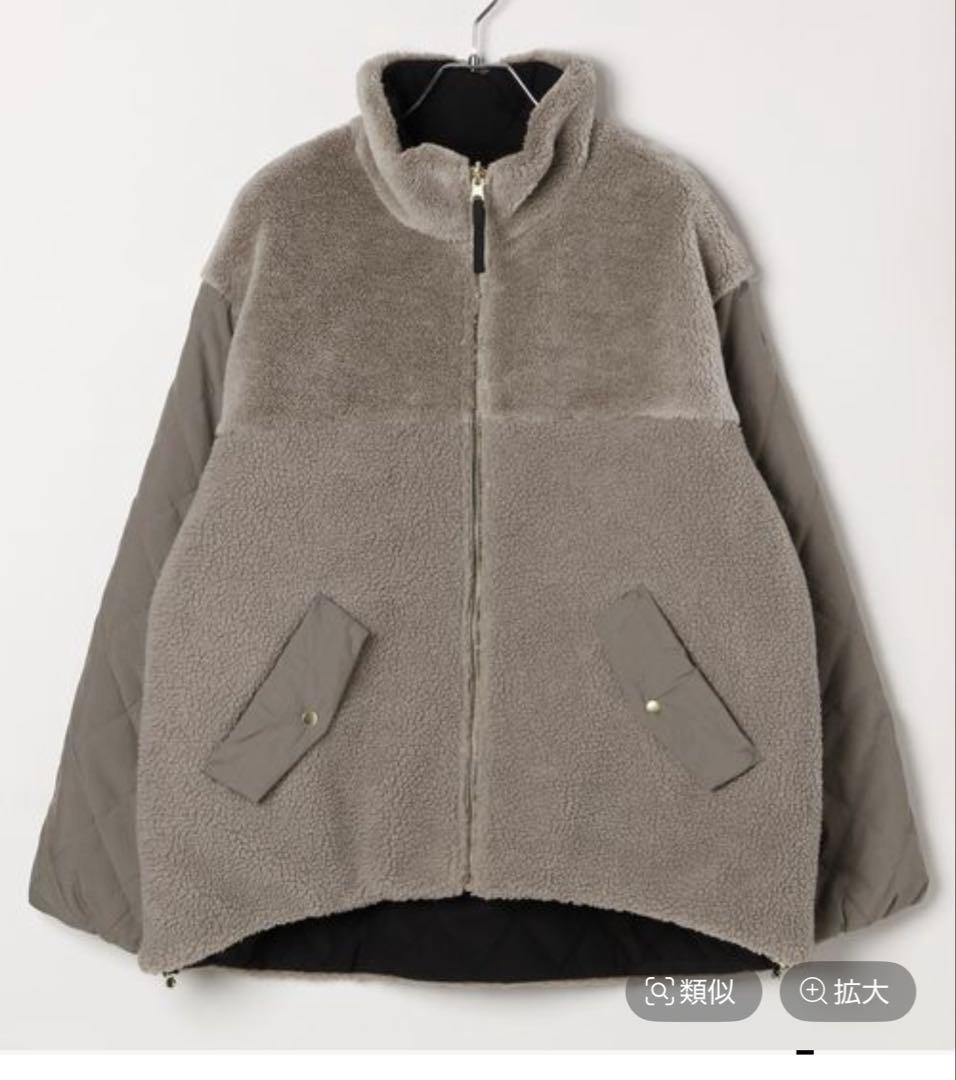 グローバルワーク　リバーシブルキルトブルゾン　モカLサイズ