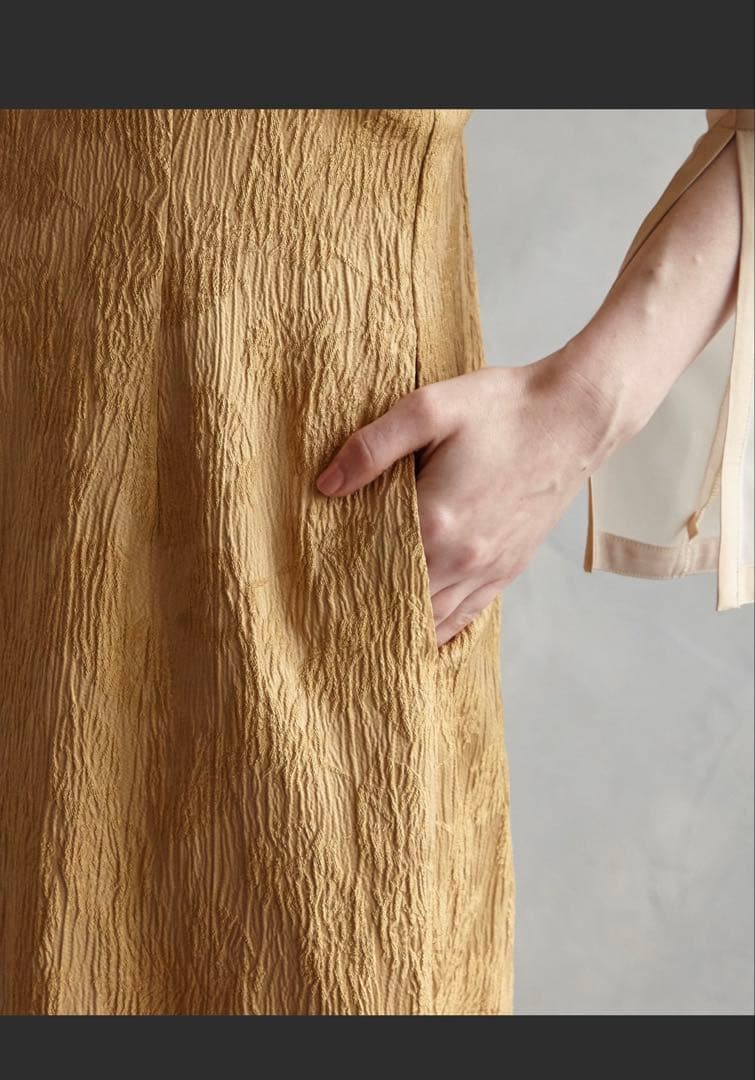 aimer チュールブラウス付きジャカードIラインパーティードレス