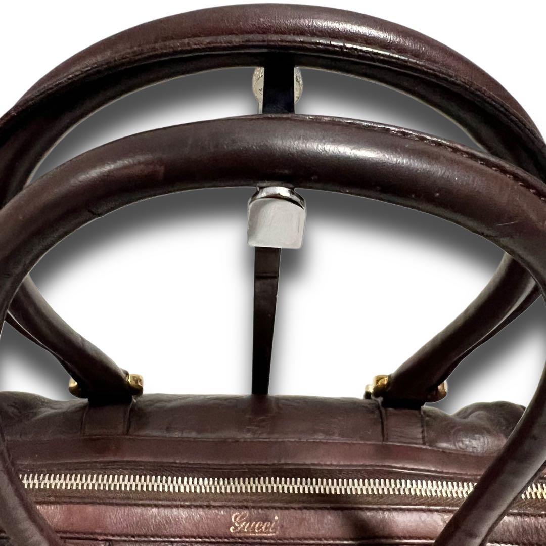 GUCCI ヴィンテージ GG型押し レザー ミニボストン