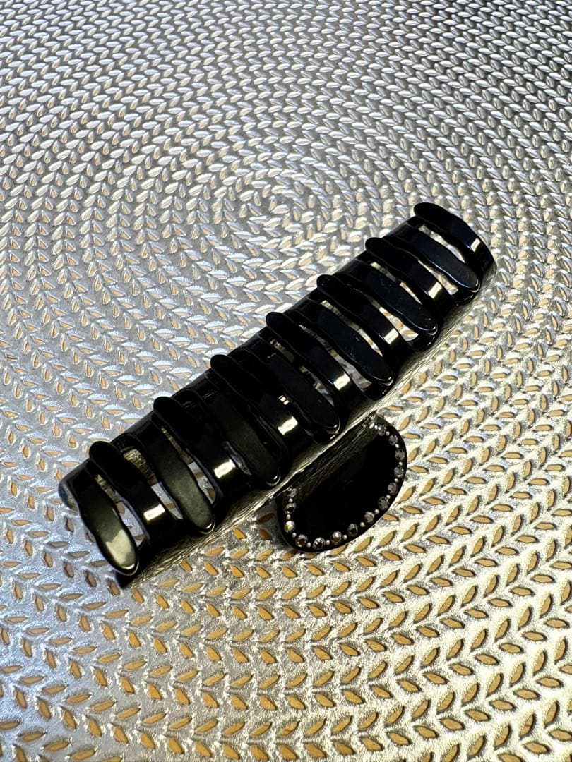 美品　ALEXANDRE DE PARIS ヘアクリップ ストーン　ブラック