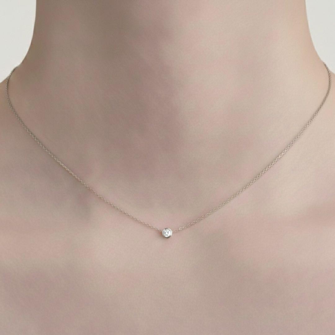 【明日削除】【新品】Pt950 Pt850 一粒ダイヤ　ネックレス スライド式
