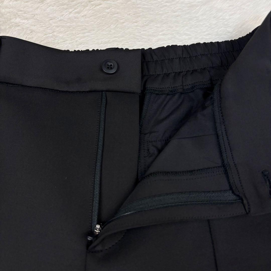 カンビオ リラックスポンチ ノーカラージャケット 上下 セットアップ 黒 M