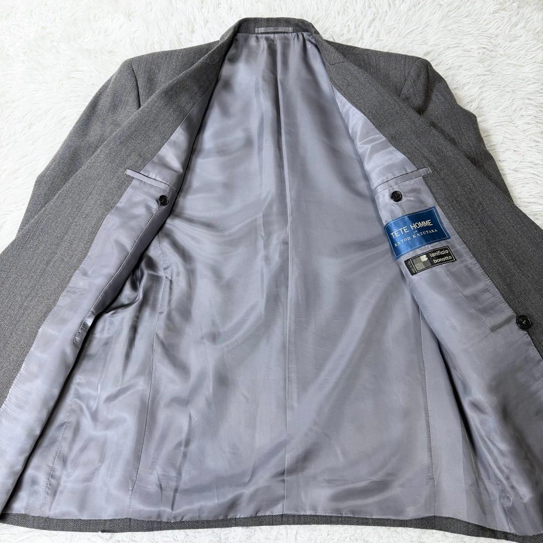 テットオム ダブルスーツ セットアップ 菅田将暉 灰 ストライプ　イタリア製