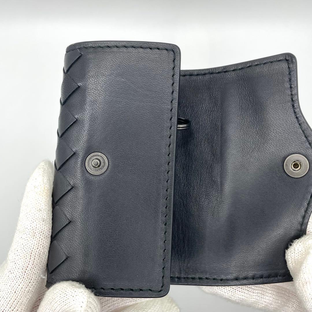 極美品◇ボッテガヴェネタ キーケース 5連 ブラック キーリング