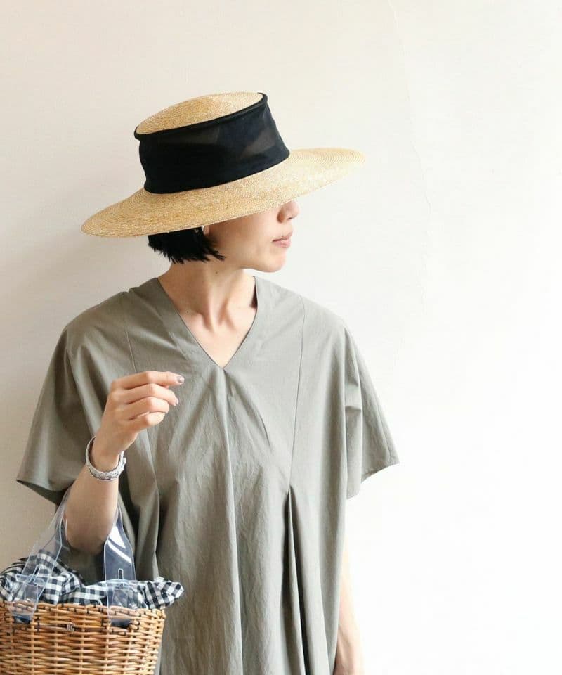 ★美品★ tocit Sheer ストローハット black 黒