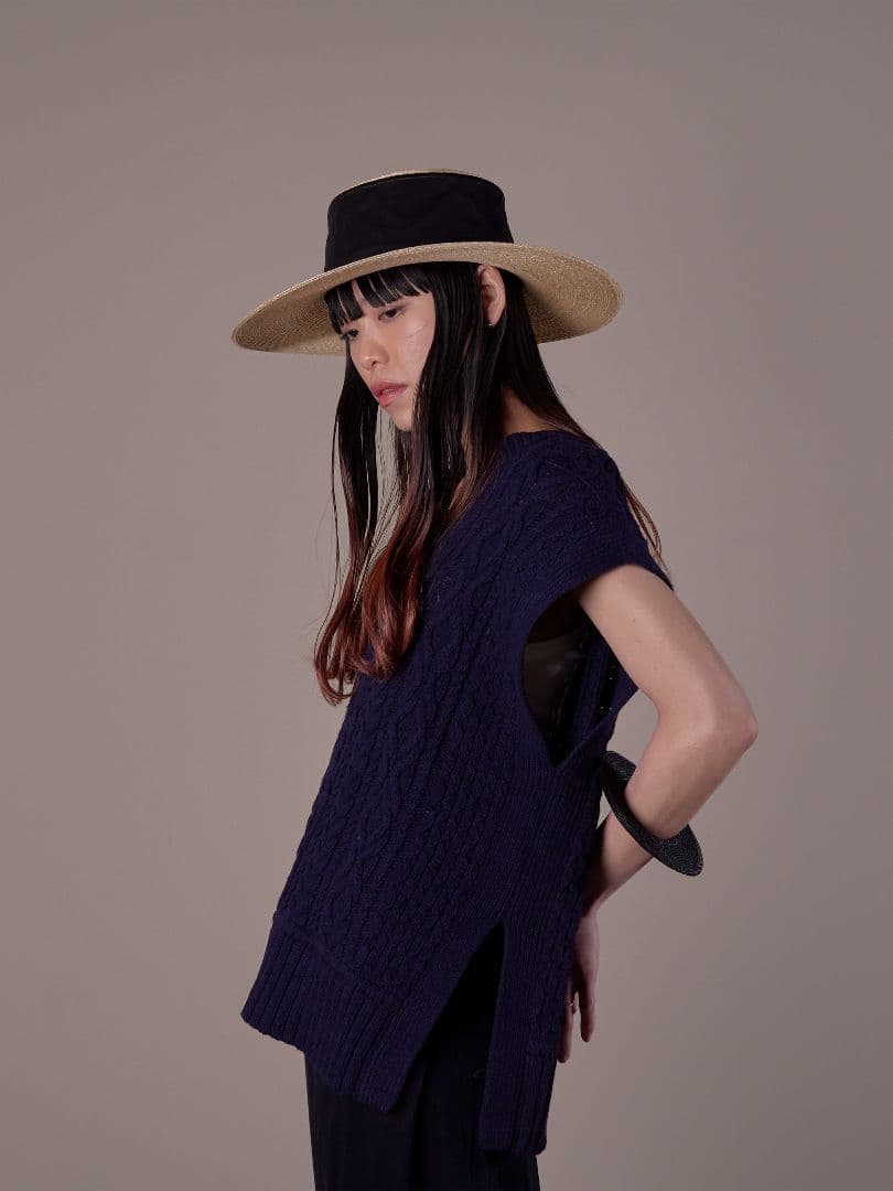 ★美品★ tocit Sheer ストローハット black 黒