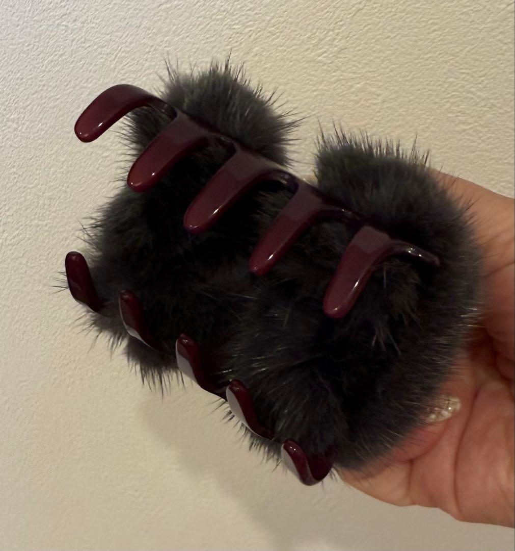 ★イオ★acca アッカ　ミンクファー　ブラウン　グレー　クリップ