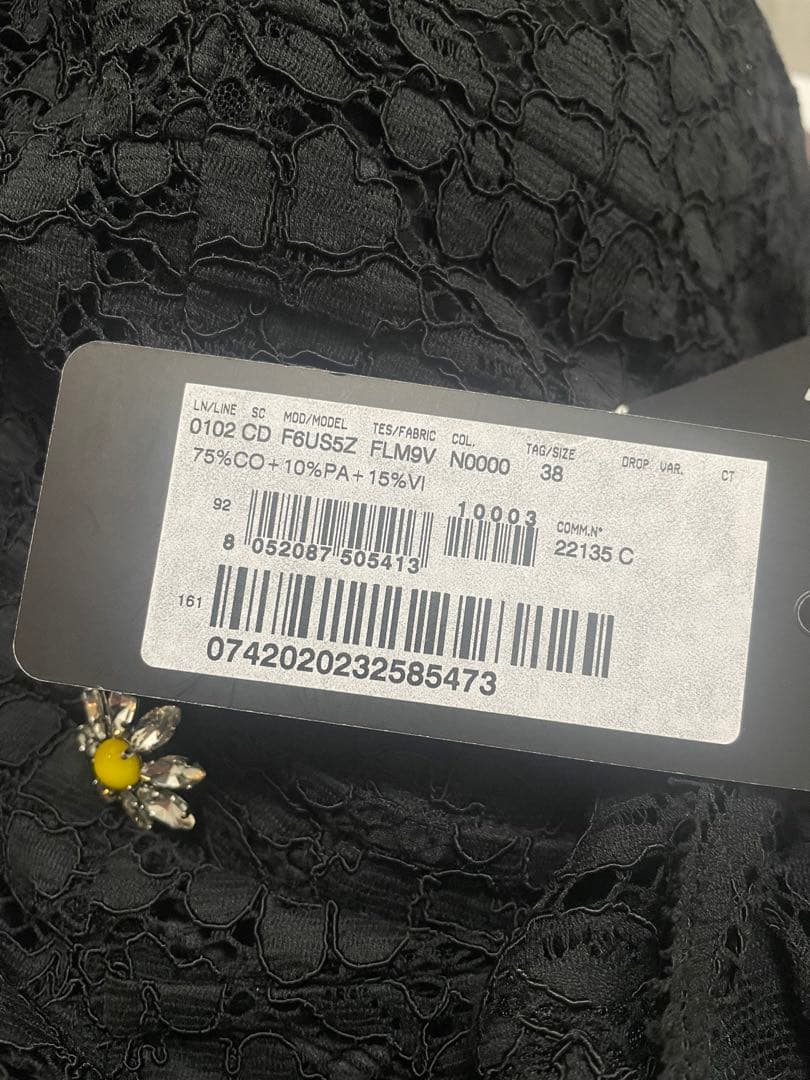 ドルチェ&ガッバーナDOLCE&GABBANAレースノースリワンピース黒新品