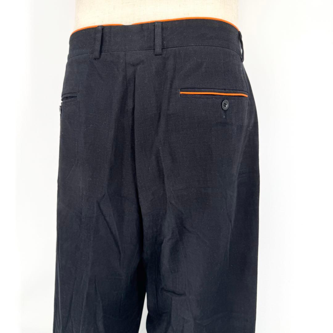 HERMES 綿パンツ スラックス 54サイズ ブラック チノパン