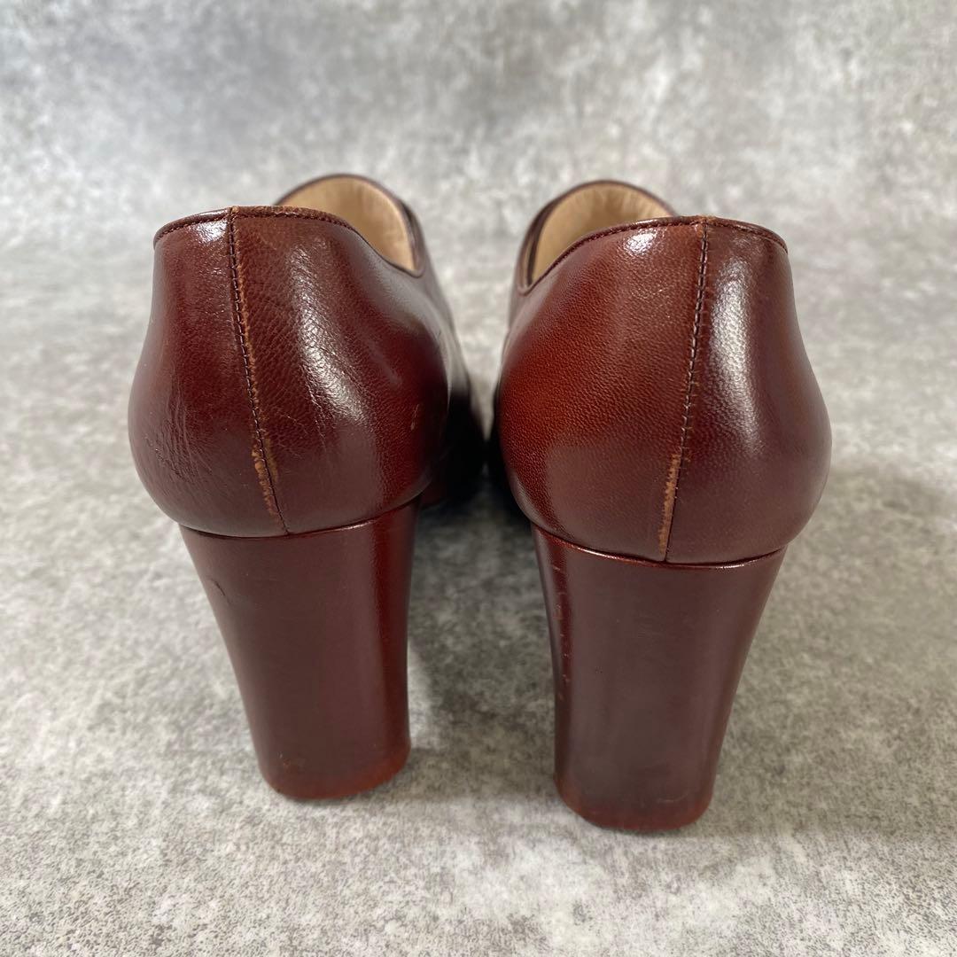 CHANEL シャネル ココマーク ロゴ パンプス ローファー ハイヒール　茶色