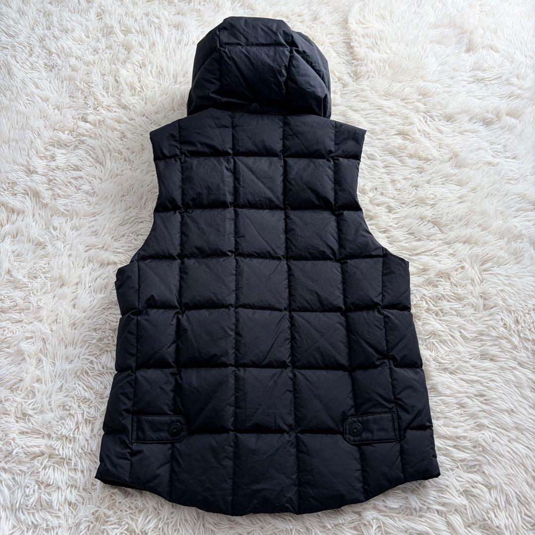 ナノユニバース 西川ダウン ダウンベスト キルティング ブラック L 脱着式