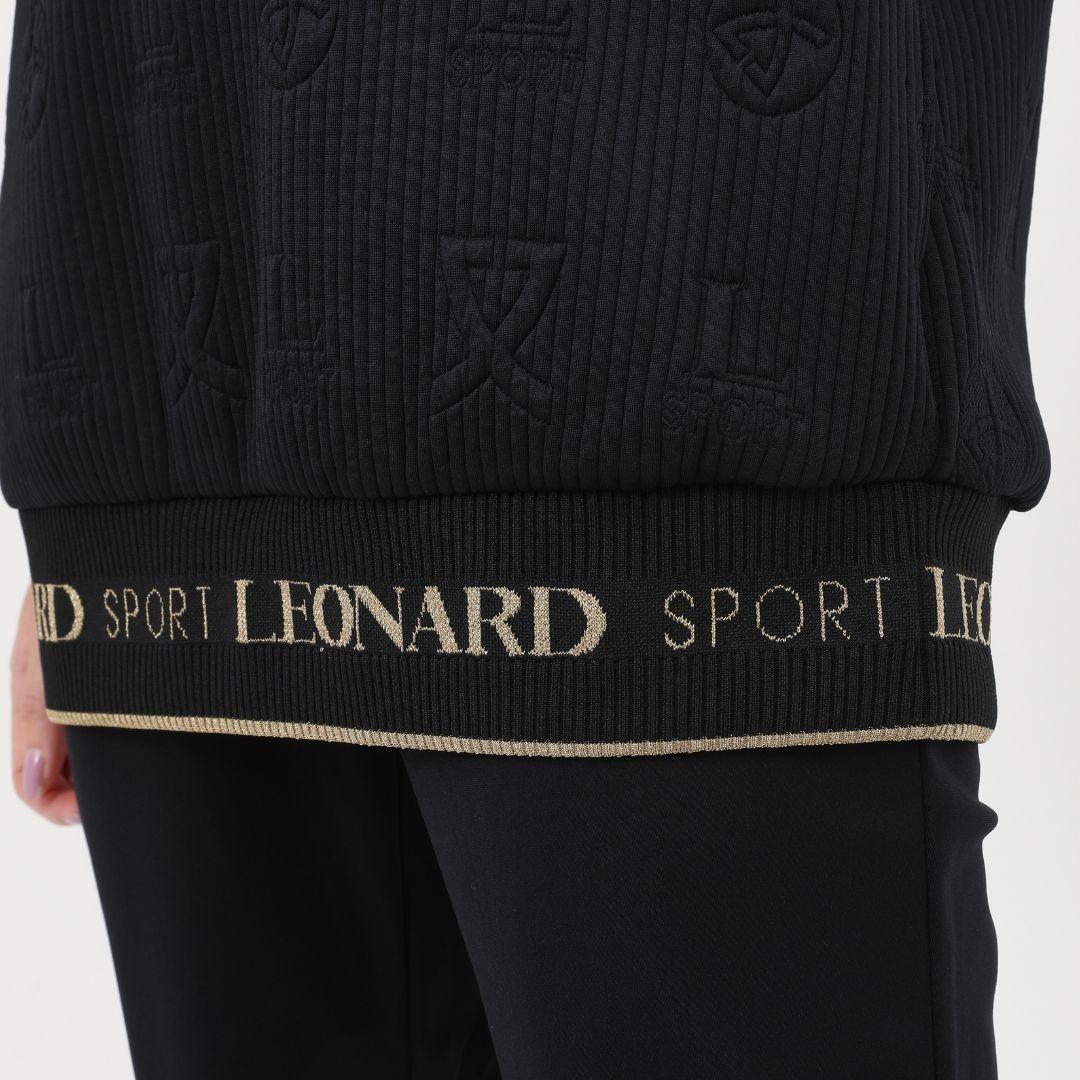 【新品タグ付】レオナール 極近年 フーディ チュニック ４２〜４４ ブラック