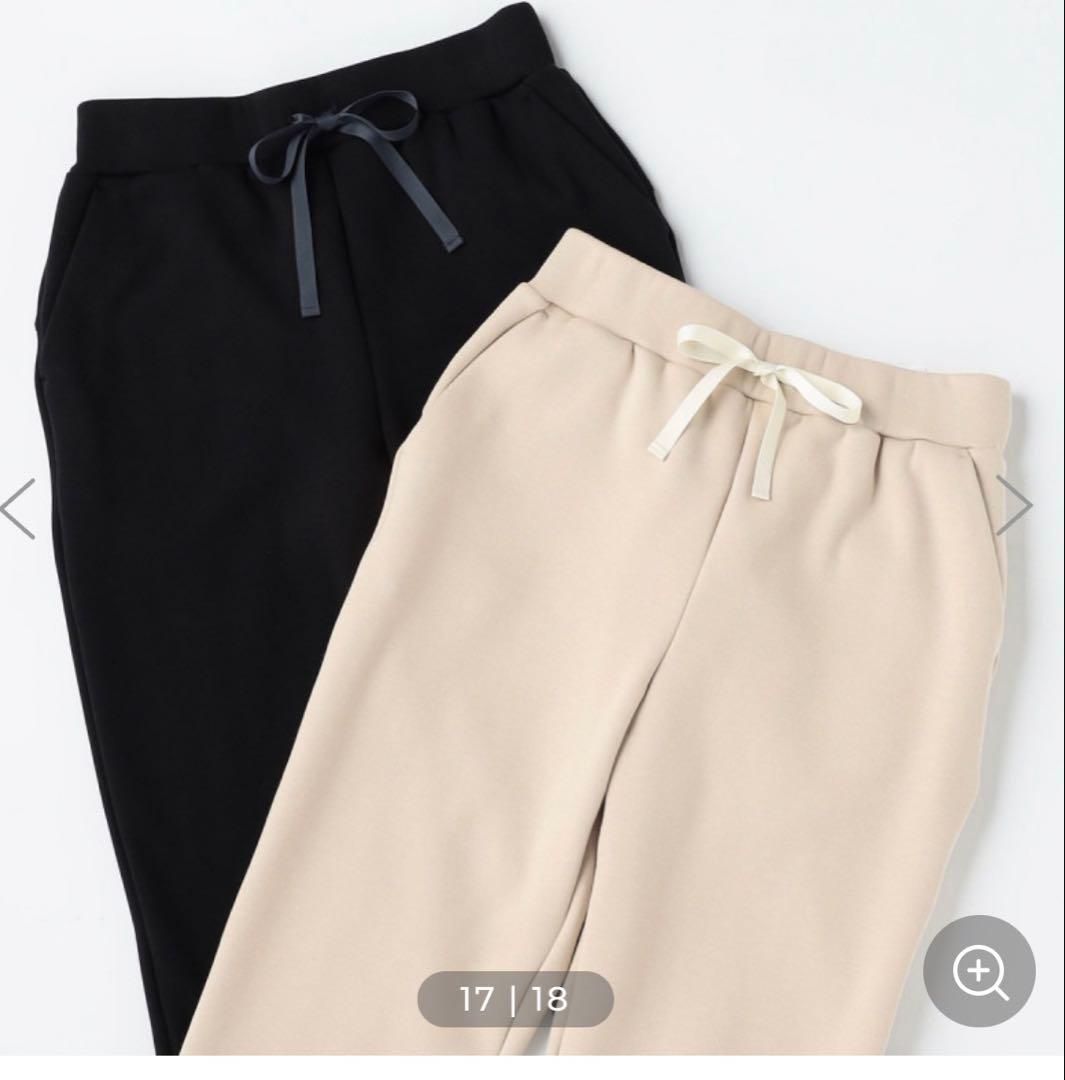 chacott 裏起毛テーパードパンツ(ブラック-M)