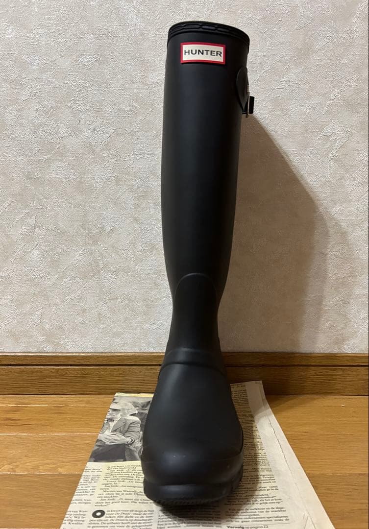 HUNTER ハンター ロングレインブーツ 黒 25センチ