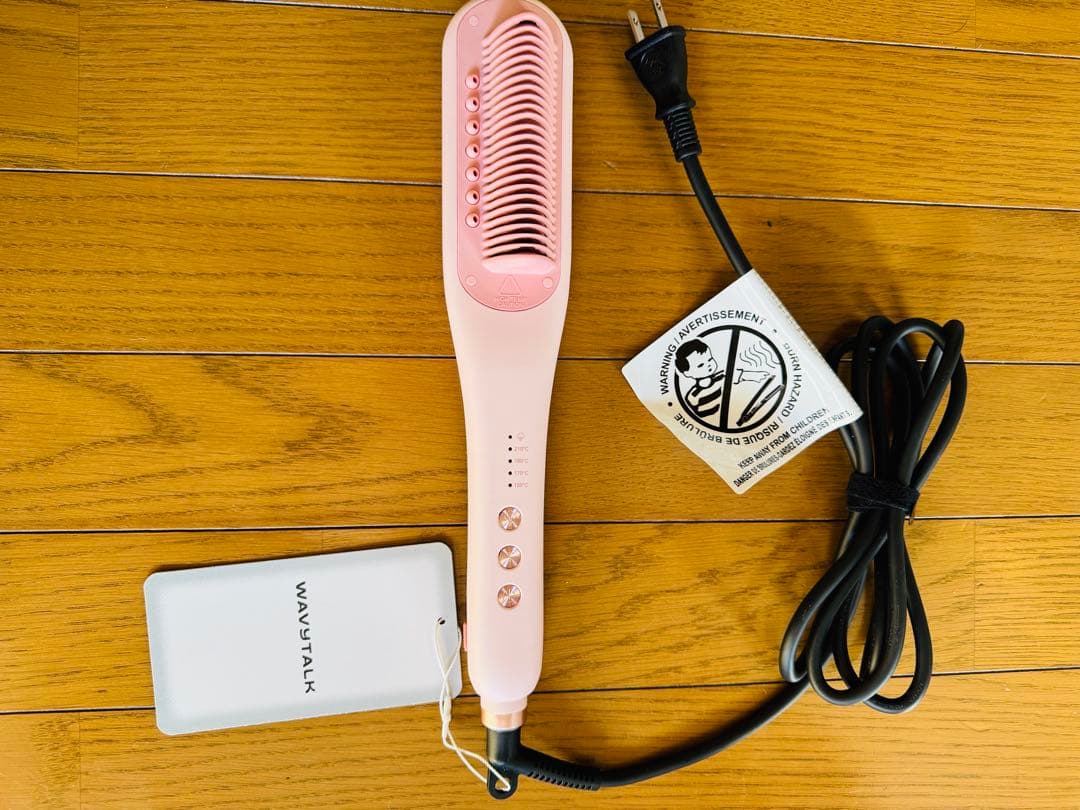 WAVYTAK #スチームヘアアイロンブラシ ピンク