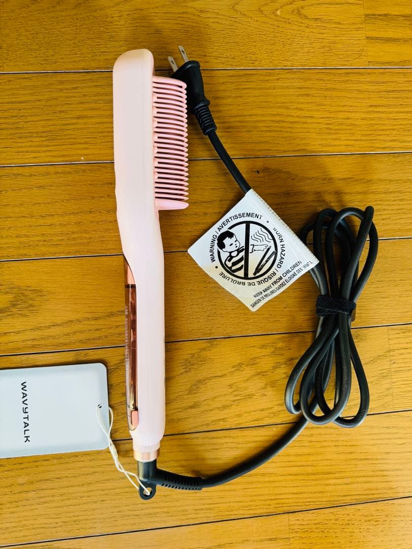 WAVYTAK #スチームヘアアイロンブラシ ピンク