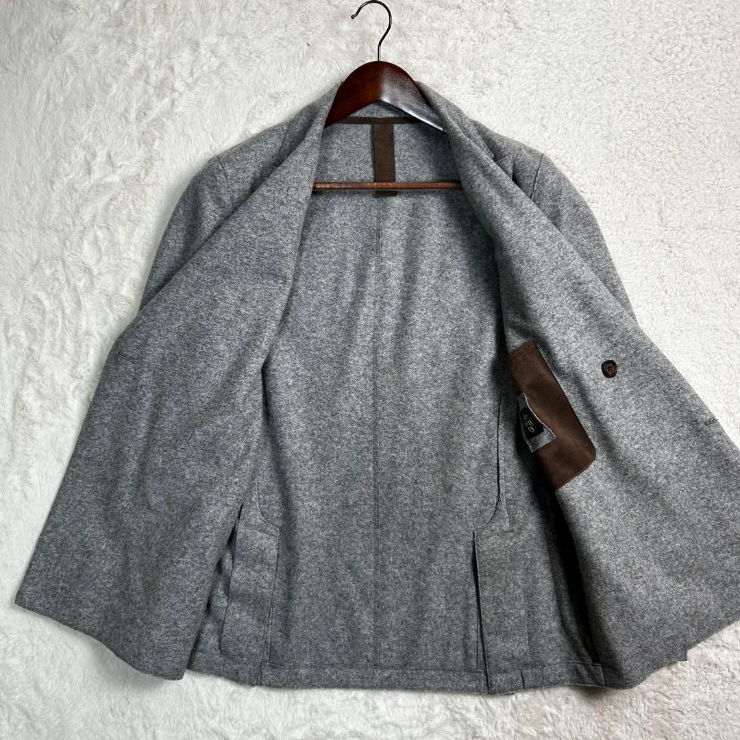 美品✨eleventyウール混　ストレッチ　ダブル ジャケット　46 グレー