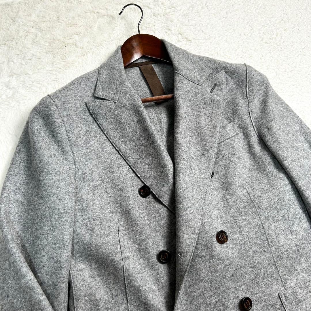 美品✨eleventyウール混　ストレッチ　ダブル ジャケット　46 グレー