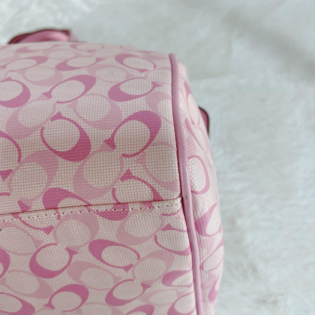 【美品】 COACH コーチ ハンドバッグ ミニボストン ピンク 17154