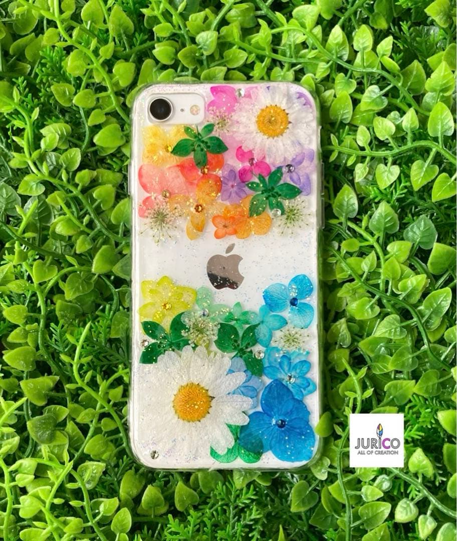 ハンドメイド押し花スマホケース　全機種対応