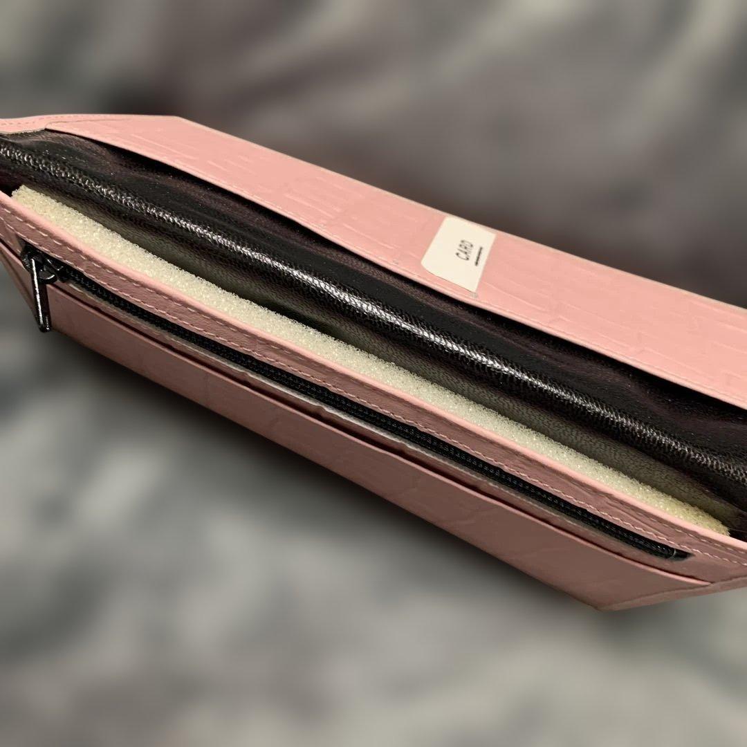 み*る様 皇居財布　ピンク クロコダイル風　長財布　牛革？