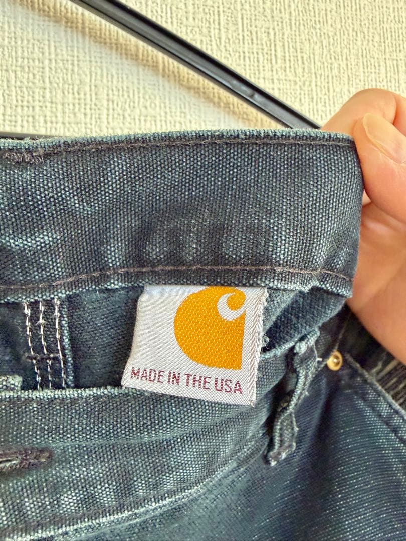 超超スペシャル 36X34 W36カーハート ダブルニー パンツ ブラック 黒