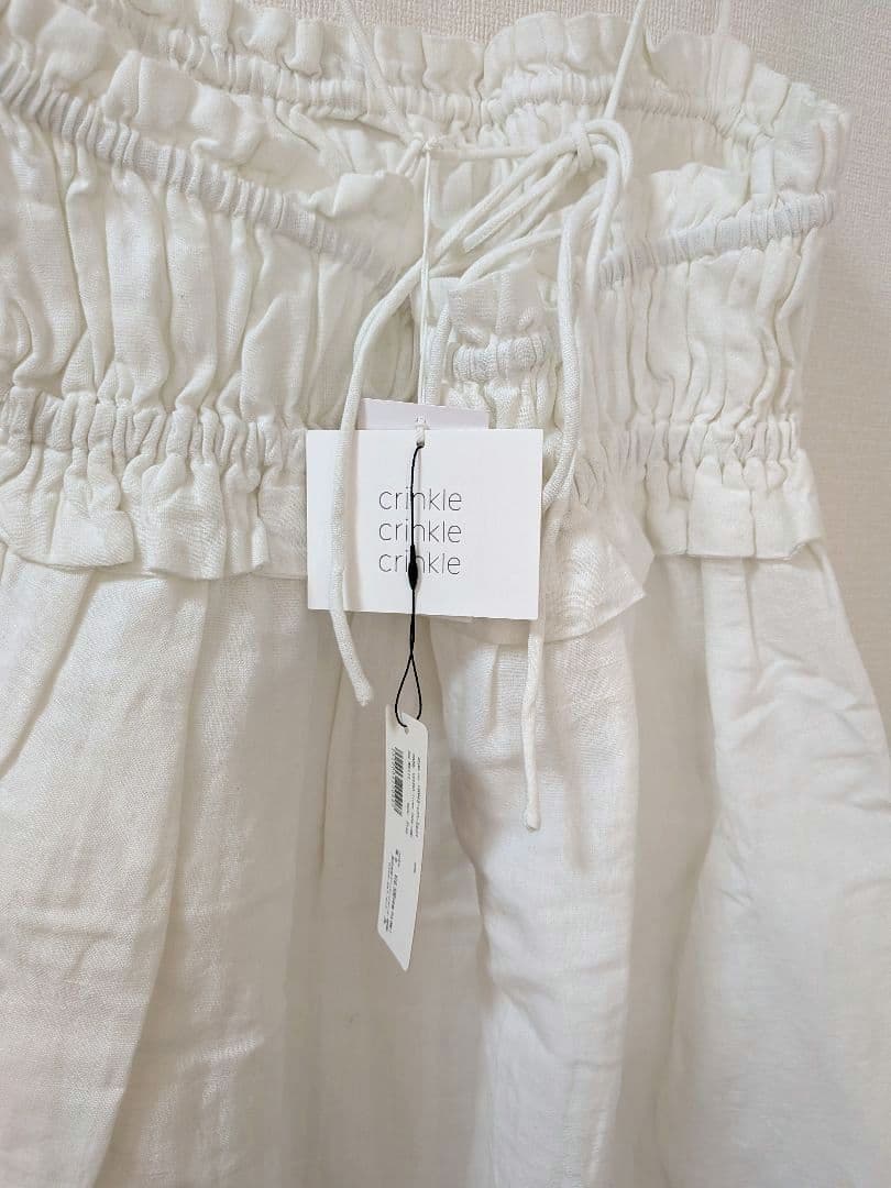 cotton linen long cami　White　CC-2523