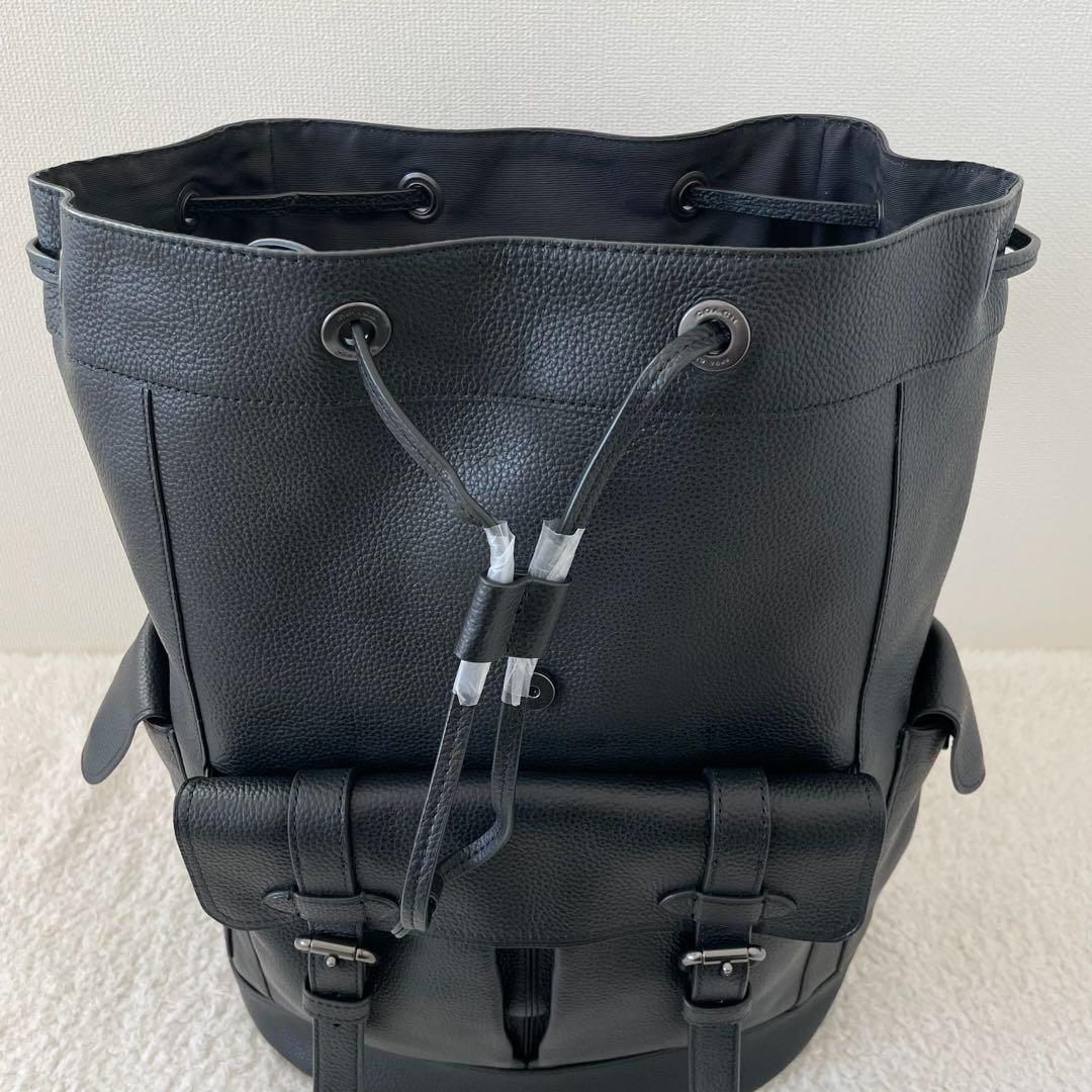 tomo【未使用】COACH リュック オールレザー 黒 ビジネスリュック