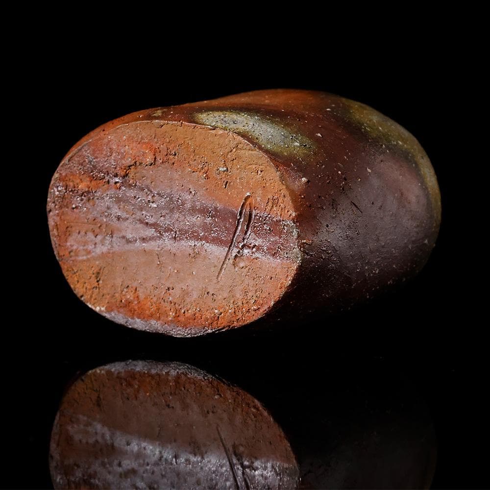 T　備前焼人間国宝　伊勢崎 淳 作　花瓶　陶器　陶芸品　銘有