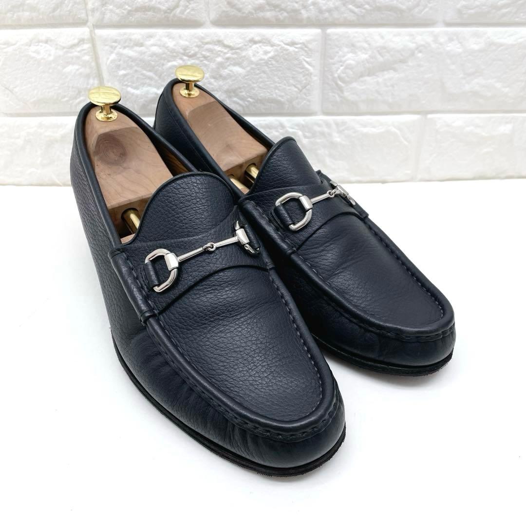 GUCCI グッチ ホースビット ローファー ネイビー レザー 28.5cm