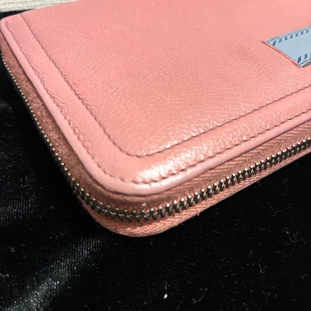 PRADA ピンク レザー 長財布　オールラウンドファスナー