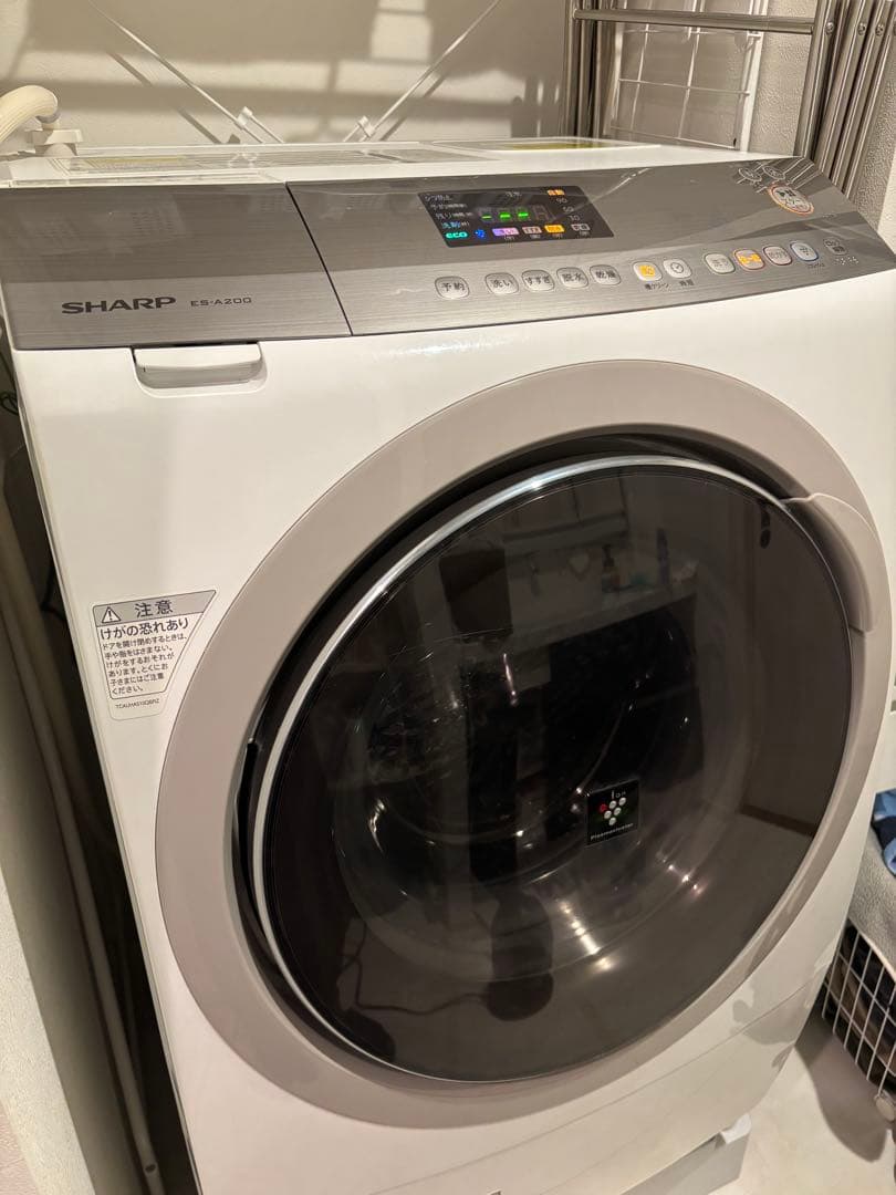 シャープ ドラム式洗濯機 (ES-A200-WL)左開き