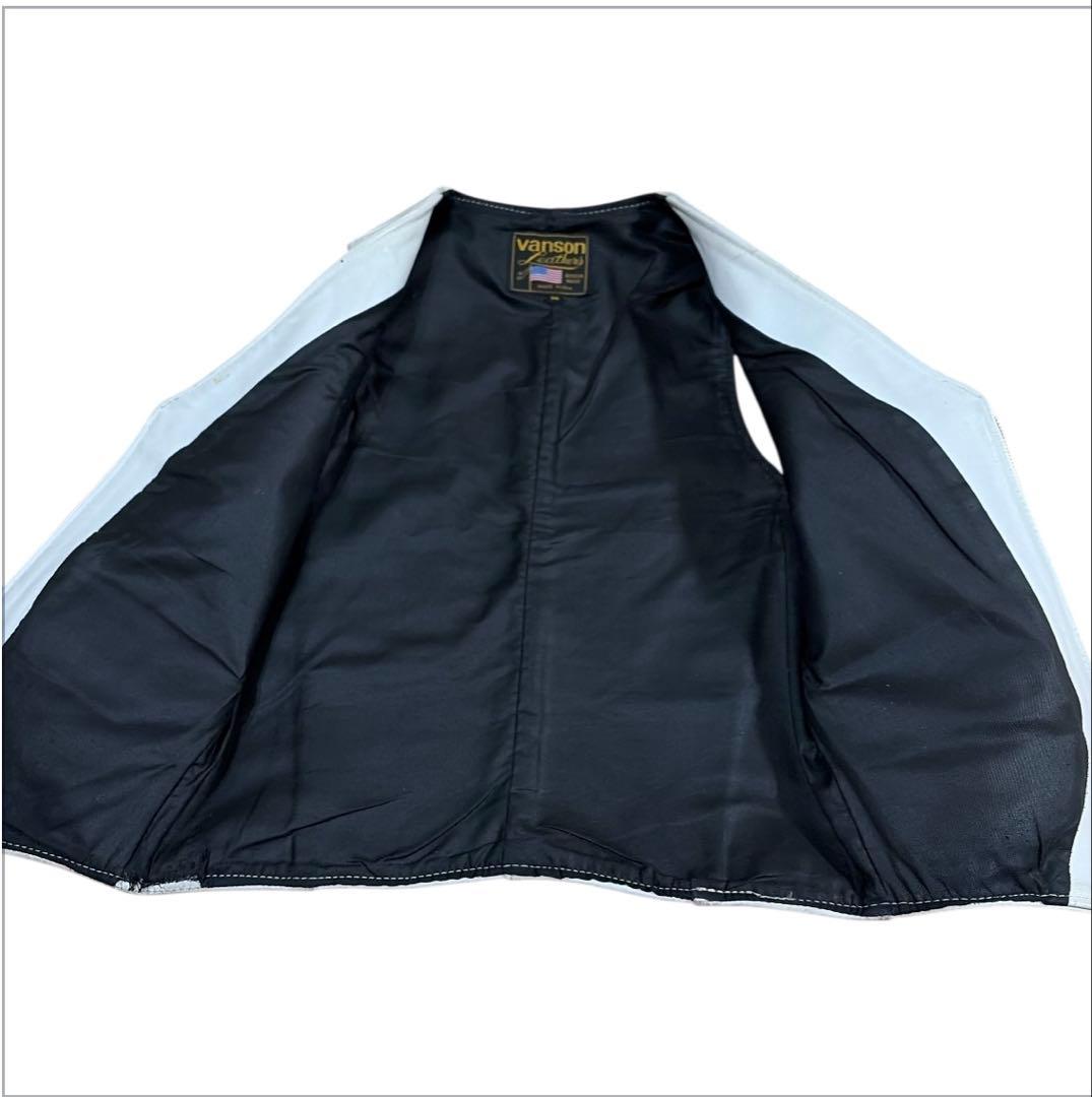 vanson レザーベスト サイズ36 S ホワイト