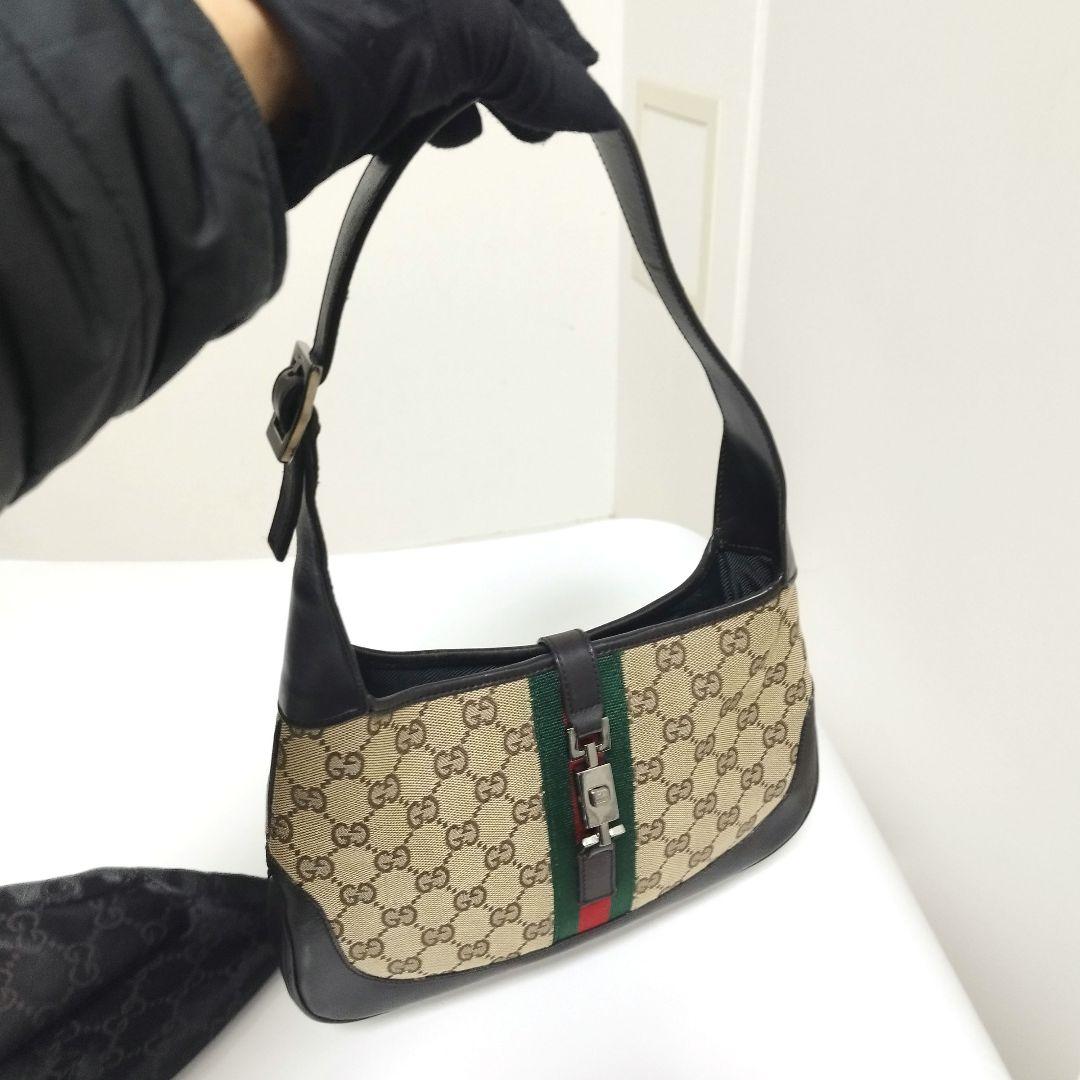 美品☆　グッチ　ジャッキー　シェリー　ワンショルダーバッグ　ミニ　GGキャンバス