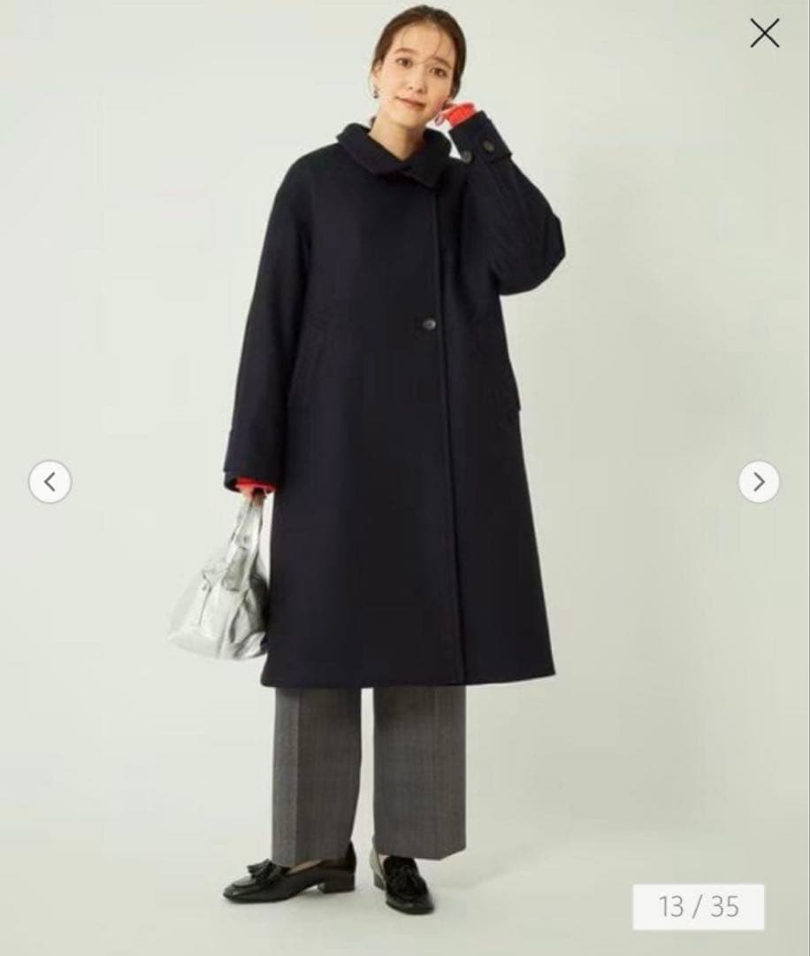 green label relaxingメルトン スタンドカラー コート