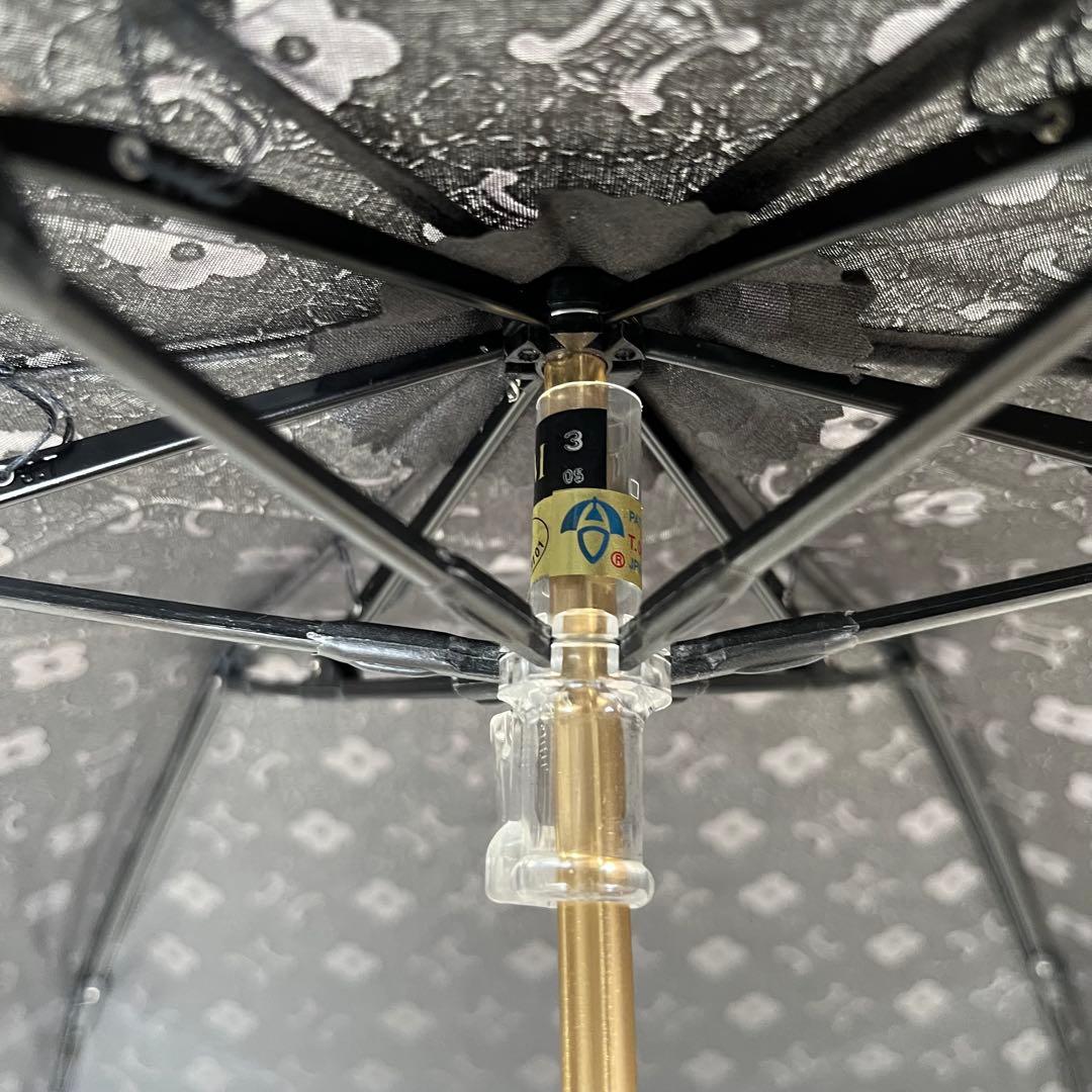 ほぼ未使用✨セリーヌ　折りたたみ傘　晴雨兼用パラソル日傘マカダム花柄刺繍カバー付