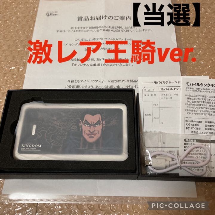 【当選通知書付き】キングダム王騎オリジナル充電器