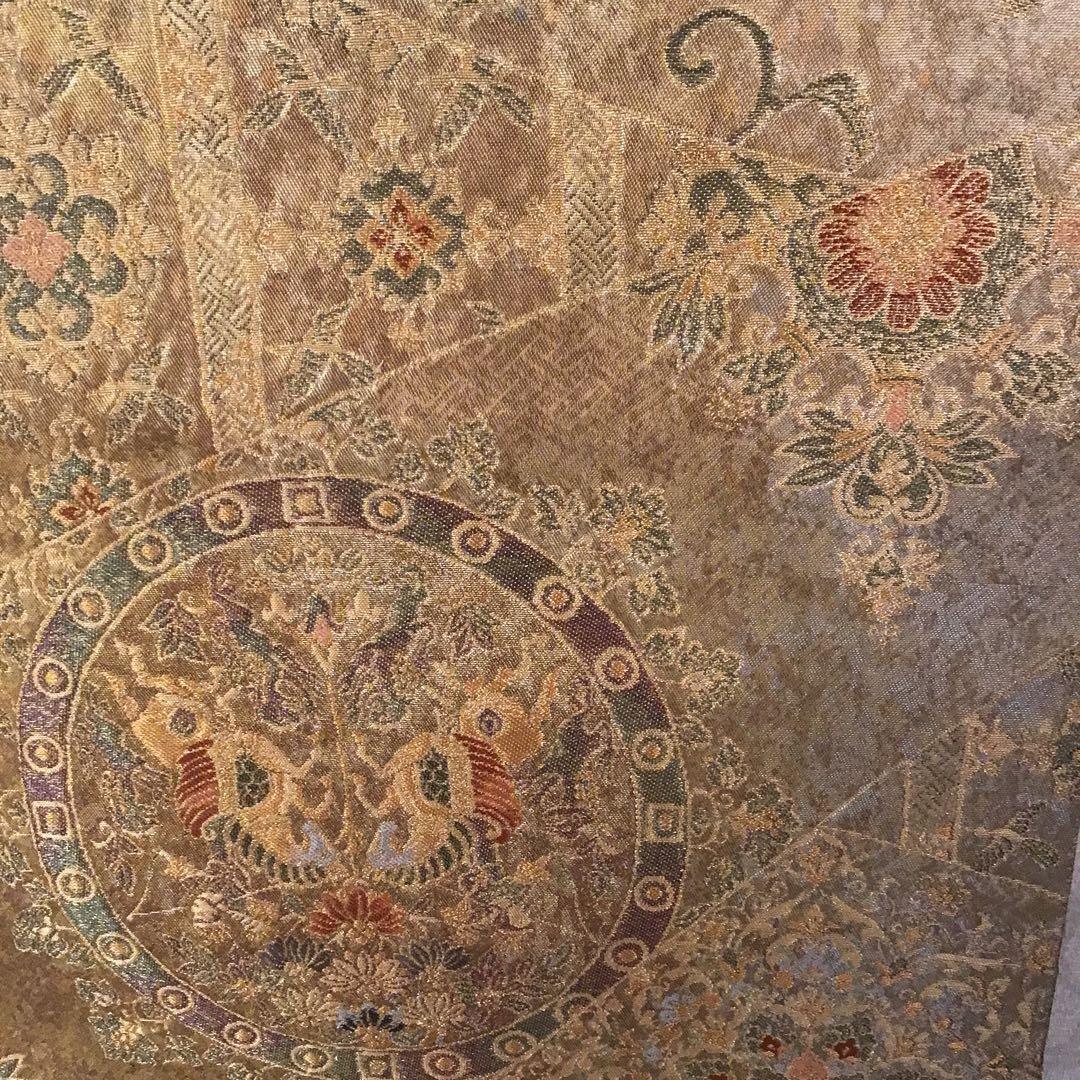 袋帯　結婚式　成人式　豪華金　正絹　訪問着　振袖　お正月　着物　鳳凰　ペガサス