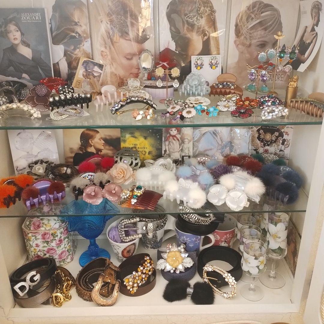 ②ー1 入手困難➠➠アレクサンドルドゥパリスワロフスキーパープル双子カメリア