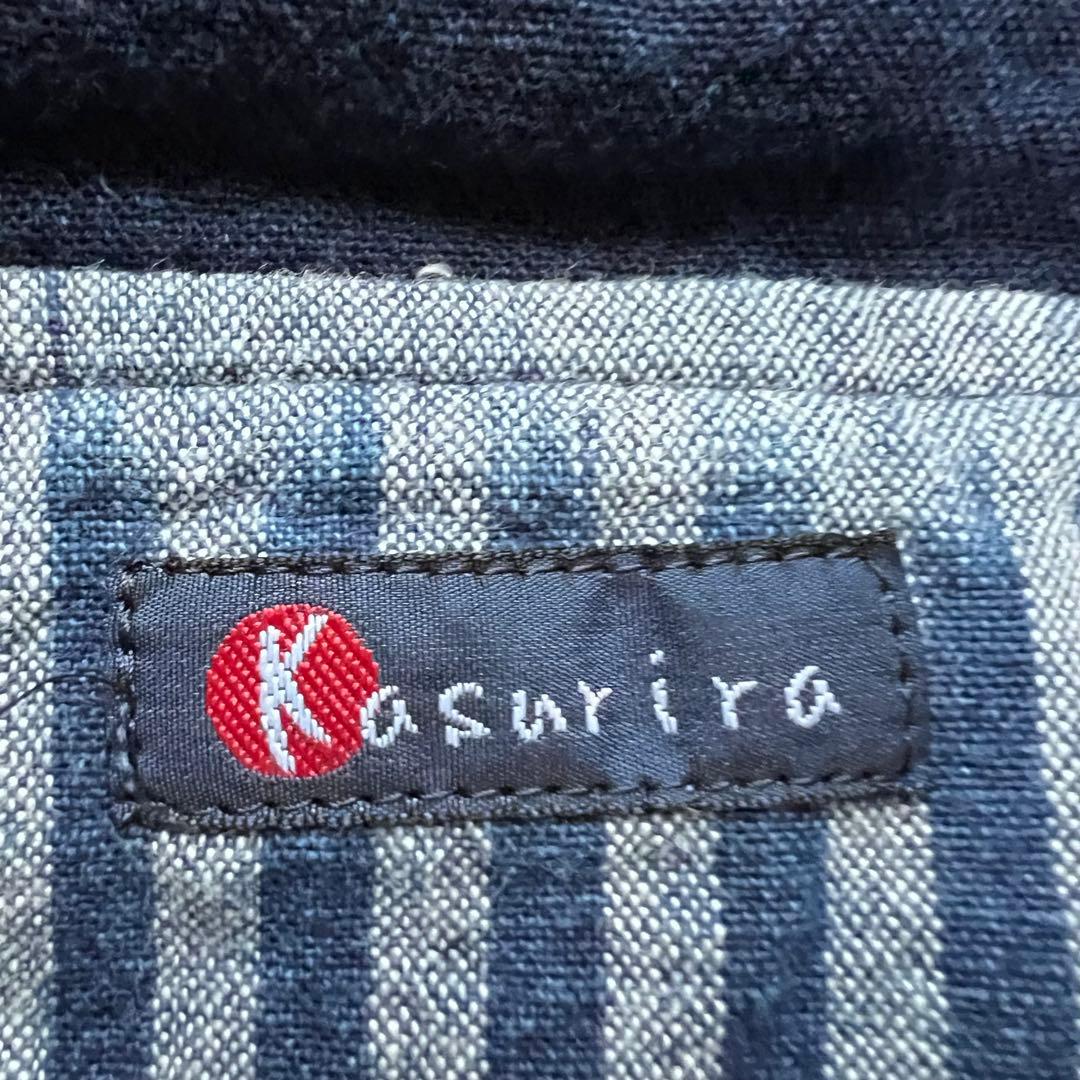 kasurira カスリラ 藍染め フード付き ジャケット ブルゾン ストライプ