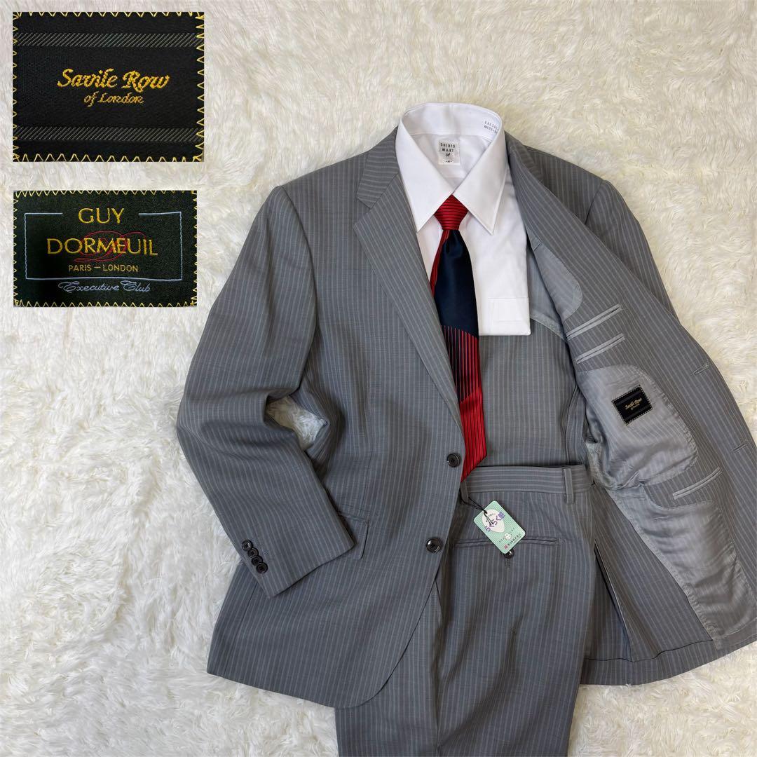 SAVILE ROW×DORMEUIL ストライプ スーツ M グレー