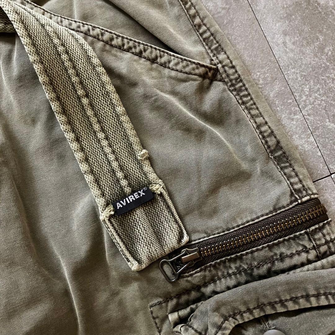 avirex hem zip flared cargo pantsベルト付Y2K