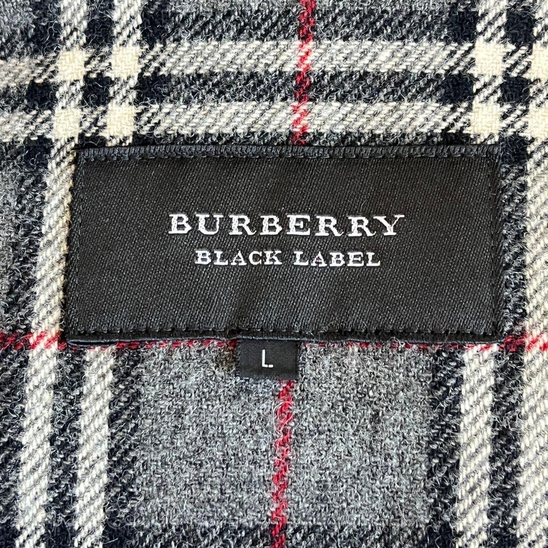 美品　バーバリーブラックレーベル　ダッフルコート　ノバチェック　ベルト　L