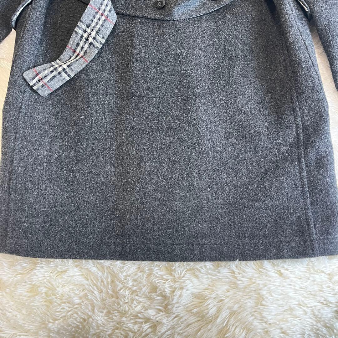 美品　バーバリーブラックレーベル　ダッフルコート　ノバチェック　ベルト　L